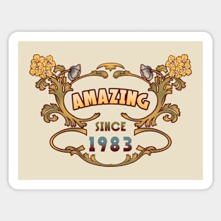 AMAZING SINCE 1983 art nouveau vintage retro 80s Sticker